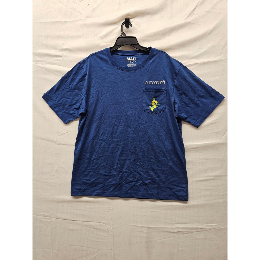 Mad Engine Mens Amalfi Italy Graphic T-Shirt Navy Cotton Casual Size XL